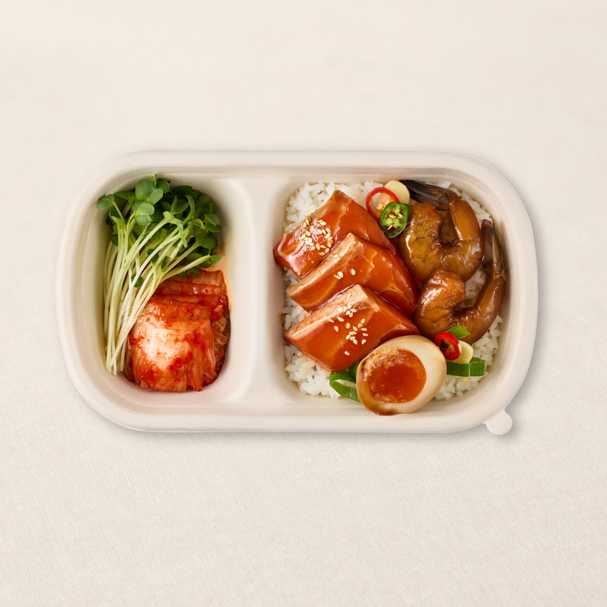 Set Cơm Ngâm Tương Full Topping (Cá hồi - Tôm - Trứng)
